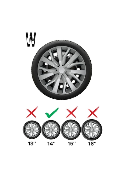 Ford Fiesta 14 İnç Jant Kapağı 4 Adet Gri G114