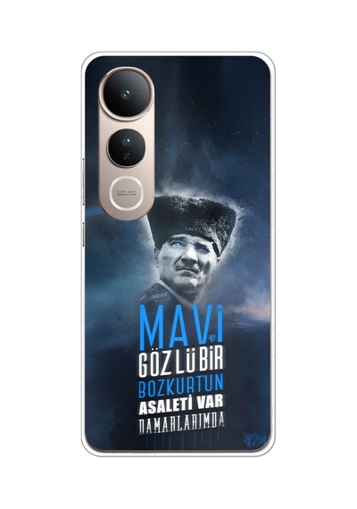 Vivo V50 Lite Uyumlu Atatürk Temalı Asalet Ve Bozkurt Baskılı Silikon Kılıf