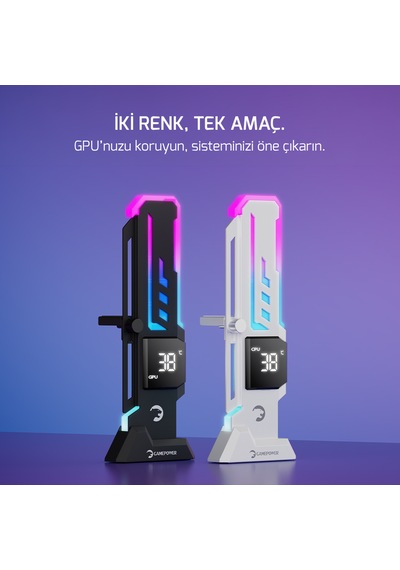 Gamepower Heatsync V2 Argb Dikey Ekran Kartı Tutucu Beyaz