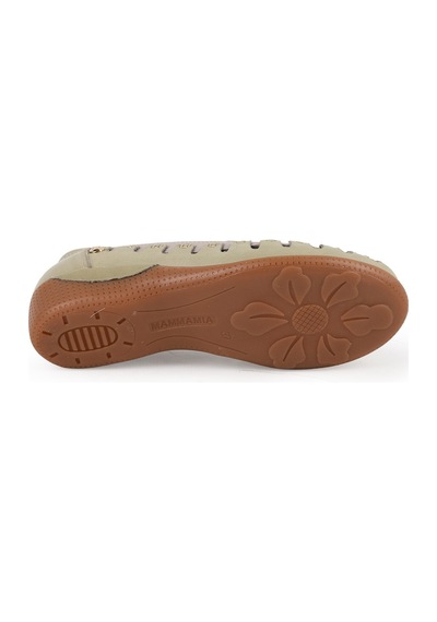 Mamma Mia Mammamia Kadın Gümüş Yeşil Hakiki Deri Comfort Sneaker Kalın Taban Bağcıklı Günlük Ayakkabı Gümüş-yeşil