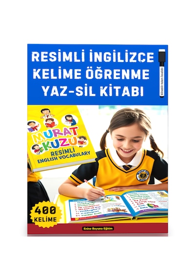 Resimli İngilizce Kelime Öğrenme Yaz-sil Kitabı 400 Temel Kelime