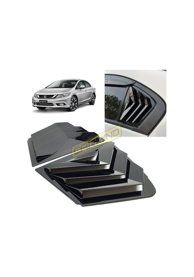 Honda Civic Fb7 Kelebek Cam Kaplama Vizörü Piano Black 2012-2015