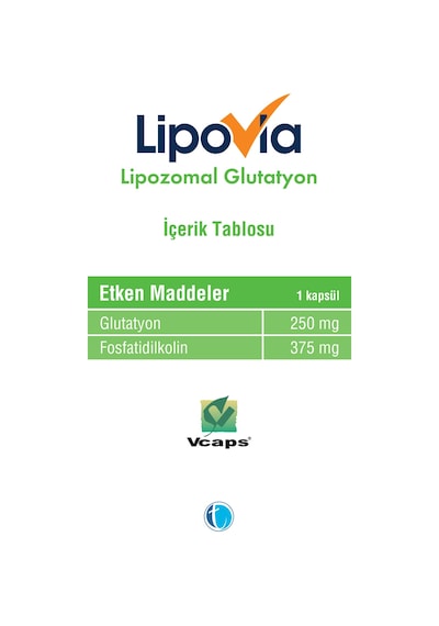 LIPOVIA Lipozomal Glutatyon 30 Bitkisel Kapsül 8680133001451