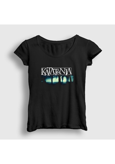 Presmono Kadın Forest Katatonia T-shirt Siyah