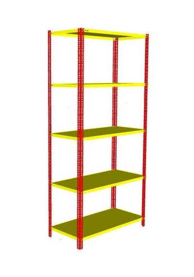 Sarı Kırmızı Taraftar Rafı - Taraftar Rafları 31x60 Cm-0.70 Mm-200 Cm Galvaniz