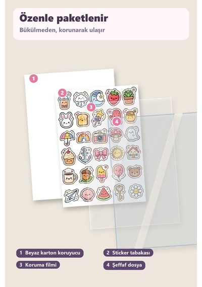 30 Adet Sevimli Karakter Sticker Seti Boba Çayı, Yağmurlu Bulut, Uykulu Hilal - Laptop Defter Ajanda İçin Renkli Çok Renkli
