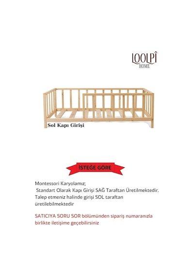 Loolpi Home Ayaklı Montessori Bebek ve Çocuk Karyolası Loolpi Home Ayaklı Montessori Bebek ve Çocuk Karyolası