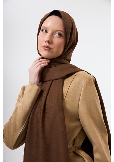 Mirsoy Scarf Mir Modern Desen Şal Acı Kahve