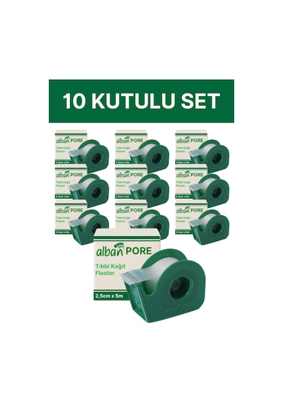 Kağıt Flaster 2,5cmx5m, 10 Kutulu Set, Medikal Pore Cerrahi Bant