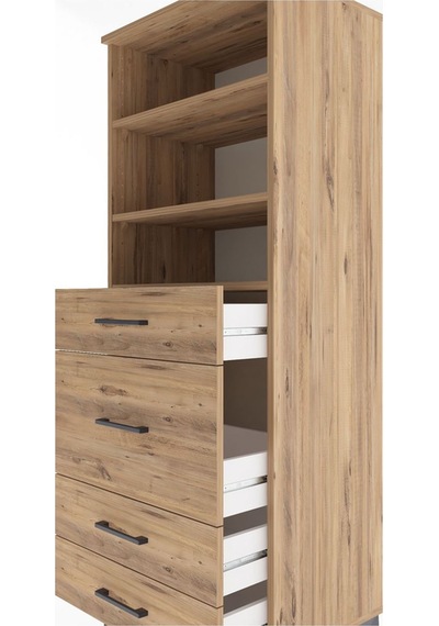 Hyperion Dolap 3 Raflı 4 Çekmeceli 60x44x163 Çam-çam Çam