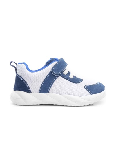 Rakerplus Barefoot Hakiki Deri Krem Lacivert Cırt Cırtlı Çocuk Spor Ayakkabı Krem