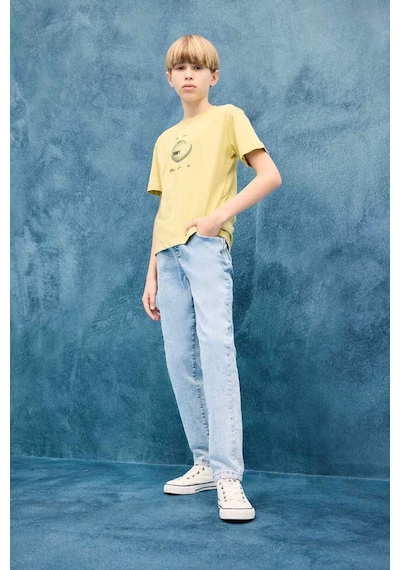 Defacto Erkek Çocuk Balloon Fit Düz Paça Jean Pantolon F3378a825aunm28 Mavi
