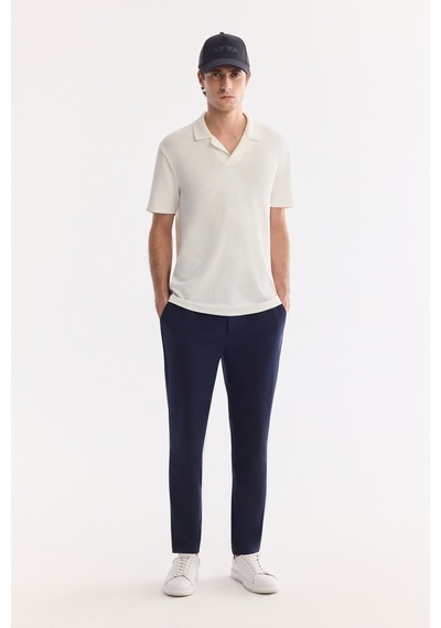 Avva Erkek Ekru Apaj Yaka Kolay Ütülenen Elastan Regular Fit T-shirt A61y1156