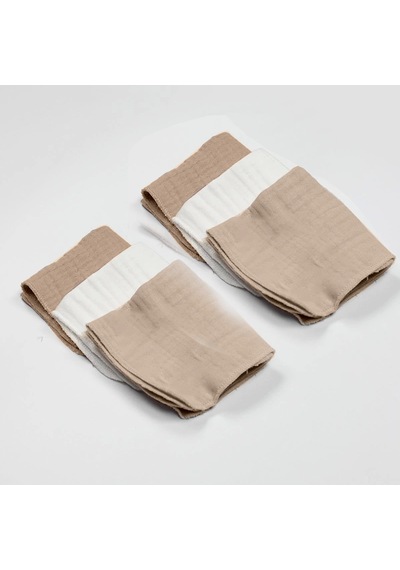 Bistyle 6'lı Müslin Mendil 20x20 Cm 90106 Ekru Bej Çok Renkli