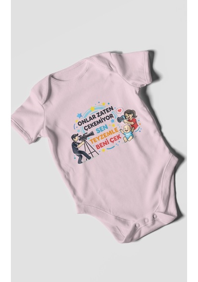 Morivokids Teyzeye Özel Kısa Kollu Bebek Body %100 Pamuk Zbn90-kk Bebe Pembe