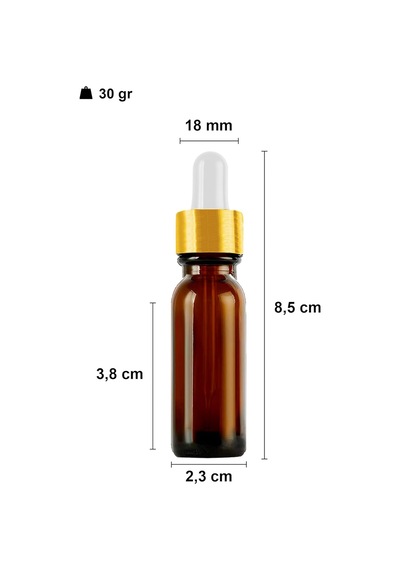 10 Ml Metal Kapaklı Damlalık Dropper Şişesi Serum 10 Cc Cam Şişe 6 Adet Gold/altın Kapak, Amber/kahverengi