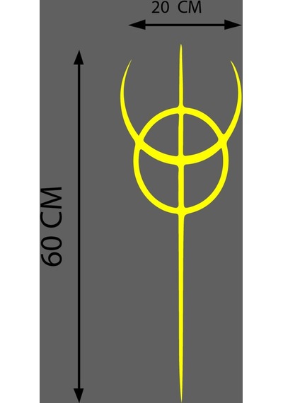 Oto Kaput Şerit Sticker Dönence Daire Tasarım Sarı 20 60 Cm