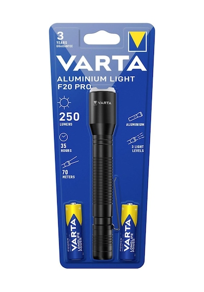 Varta 16607 Alüminyum F20 Pro El Feneri Siyah
