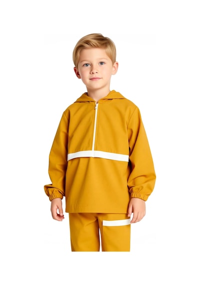 Frm Erkek Çocuk Pamuklu İnce Örme Kapüşonlu Sweatshirt Ve Eşofman Alt Kiremit
