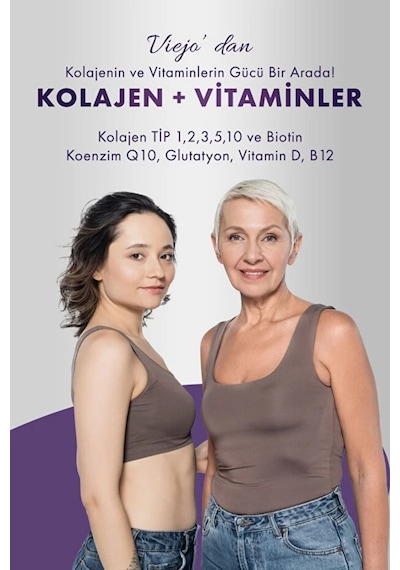 Kolajen Ve Vitaminler Tip 1,2,3,5,10 Ve Biotin, Koenzim Q10, Glutatyon, Vitamin D, B12 60 Tablet