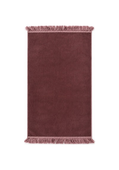 Düz Velur Kadife Seccade 70x110 Cm Gül Kurusu