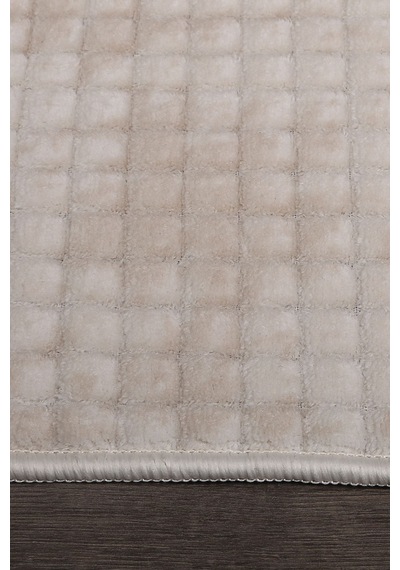 Kare Plus Krem Büyük Ebat 80x150 + 50x80 Cm 2'li Banyo Paspası Yıkanabilir Klozet Takımı Krem