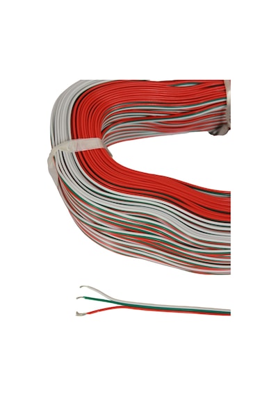 3 Pin Jst Elektrik Kablosu 3'lü Şerit Led Kablo 3x0,22mm Kalaylı %100 Bakır Kordon Kablo 100m