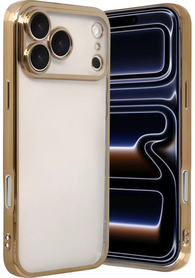 Newface Apple İphone 17 Pro Razer Lensli Silikon - Gold Altın