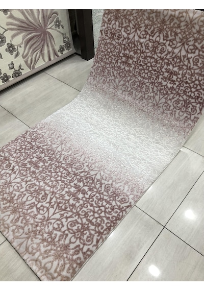 Saray Halı Şiraz 12433 R-1 Pudra Pembe Beyaz 100X200 Yolluk !