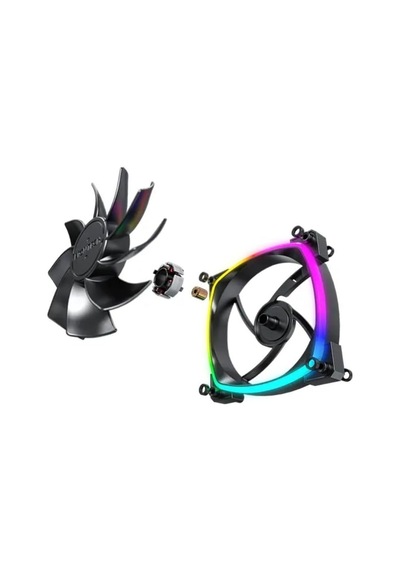 Rx120 Pwm Siyah Reverse Fan Blade 3'lü Paket + Hub Controller Argb