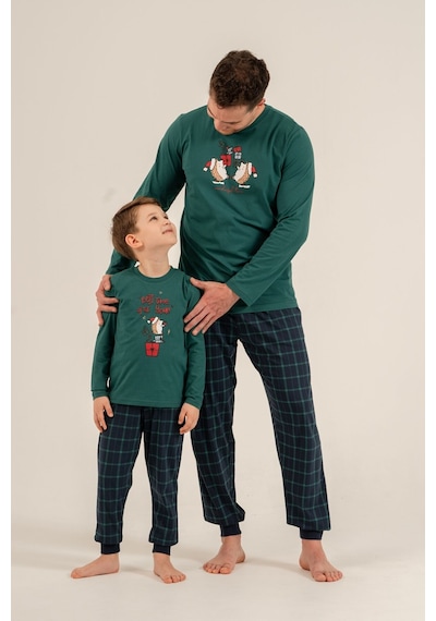 Arnetta Wonderful Time Baba Oğul Yeşil Uzun Kol Pijama Takım Ar3823-a-v1 Ar3823-a-v1