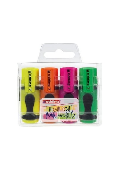 Edding 7 Mini Highlighter Fosforlu Işaretleme Kalemi 4 Renk Set