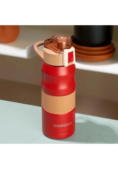 Cooker 1393-3 Paslanmaz Çelik Sızdırmaz Çift Katmanlı Yalıtımlı Çay Kahve Termosu Kırmızı 350 Ml Açık Beyaz