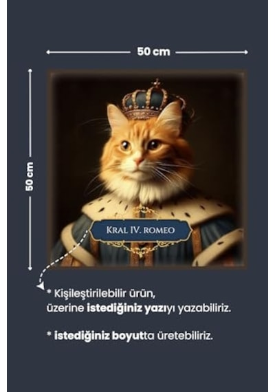 Tr Kral Kedi Posteri, Kral Kedi Posteri, Yüksek Çözünürlüklü Akıllı Kağıt Poster, Yapay Zeka Tasarım