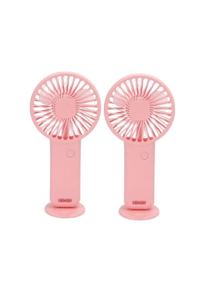 2 Adet Mini Fan,telefon Tutucu,portatif El Vantilatörü Pembe 9,3x19cm