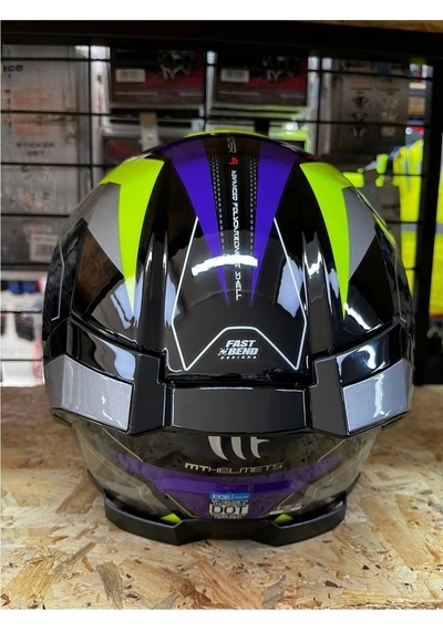 Mt Helmets Mt Thunder 4 Sv Valıant B2 Motosiket Kaskı Parlak Gri - Mor - Sarı
