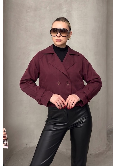 Olcay Kruvaze Oversize Ceket Bordo 8278