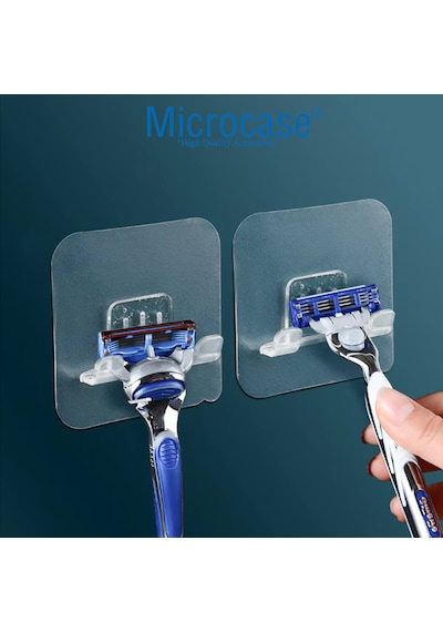 Microcase Güçlü Yapışkanlı Tıraş Bıçağı Tutucu Askılığı -al4940 2 Adet Şeffaf