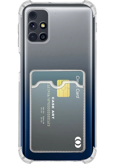 Samsung Galaxy Uyumlu M31s Kapak Kamera Korumalı Kartlıklı Darbe Emici Özellikli Şeffaf Silikon Kılıf Şeffaf