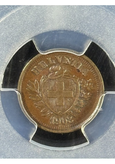 Pcgs Ms62bn 1908 B İsviçre 1rap Sertifikalı Nfc Çipli Özel Koleksiyon Parası