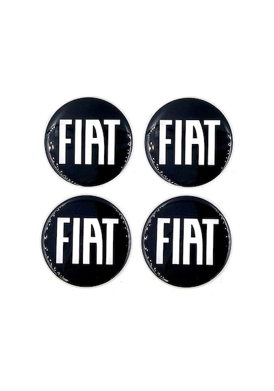 Fiat Tasarım Damla Sticker Siyah Fiat Jant Göbeği 5.5cm Uyumlu