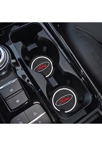 Ford Logolu Silikon Bardaklık Altlığı 2 Li Set Araç Içi Bardak Altlığı Aksesuar