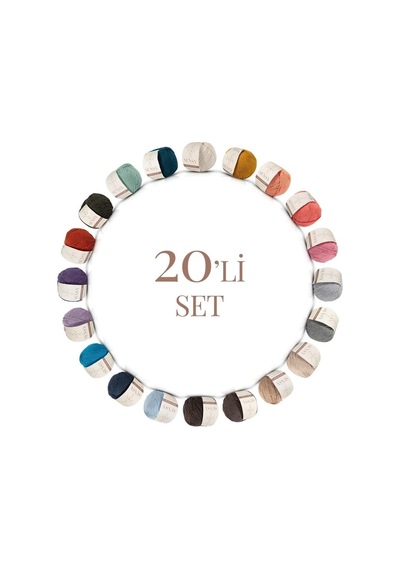 Tr Premium 20 Adet 50gr 1000 Gr Baby Cotton Amigurumi Ve Punch Ipi 20'li Set23