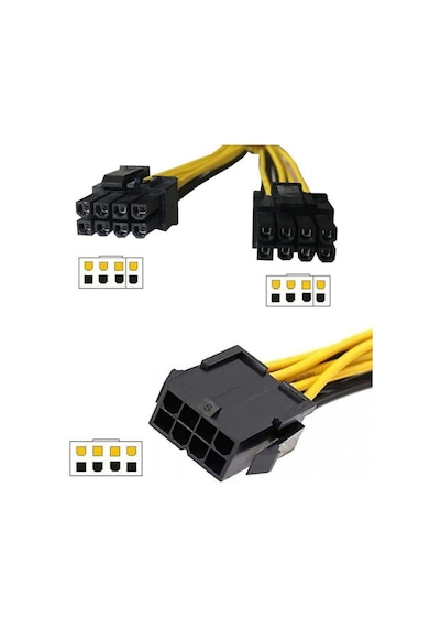 30 cm 8 pin to 6+2 pin pci express power kablo 30 cm 8 pin to 6+2 pin power gpu kablo