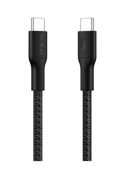 Eco Örgülü Usb-c - Usb-c Kablosu, 1 M, 240 W, Yumuşak, Esnek Hızlı Şarj Kablosu, İphone 16, Galaxy S25, Pixel 9, Macbook, İpad Pro Ve Daha Fazlası İçin Tip-c Şarj Kablosu - Siyah Usb 2.0