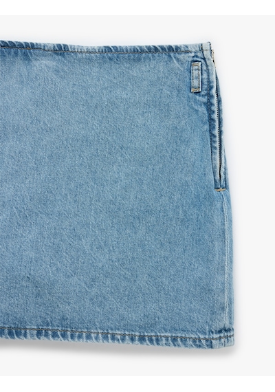 Koton Pamuklu Fermuarlı Relax Fit Mini Denim Şort Etek Açık İndigo 6sal70037md Koton Pamuklu Fermuarlı Relax Fit Mini Denim Şort Etek Açık İndigo 6sal70037md
