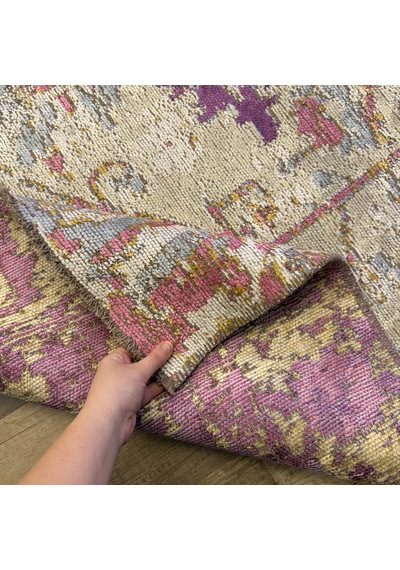 Hoom Rugs Arkaik Plz 04 Eflatun Etnik Renkli Vintage Makine Halısı Çok Renkli