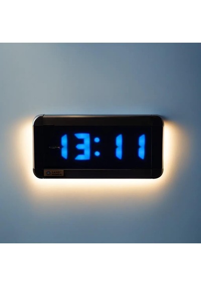 Dijital Led Duvar Ve Masa Saati - Turkuaz Kasa Ölçüleri: 7x17 Cm