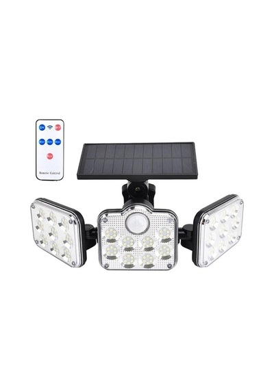 140 Led Güneş Enerjili Led Aydınlatma Solar Lamba Kumandalı 5 Metre Kablolu Bahçe Lambası 3 Modlu Kaliteli Sensörlü Solar Sokak Lambası 3 Başlı Hareket Sensörlü Dış Mekan Güvenlik Lambası