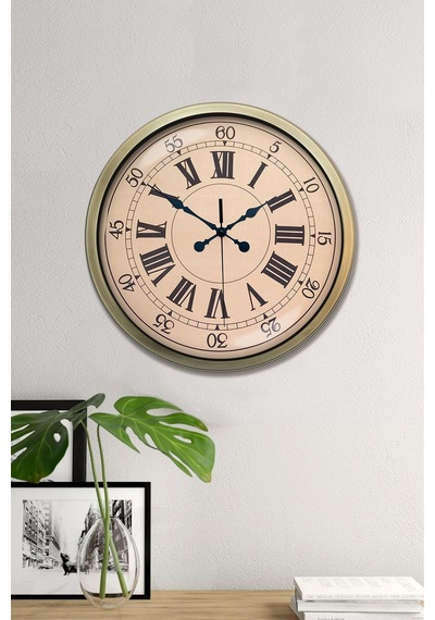 Nostalji Stil 40 Cm Metal Eskitme Duvar Saati